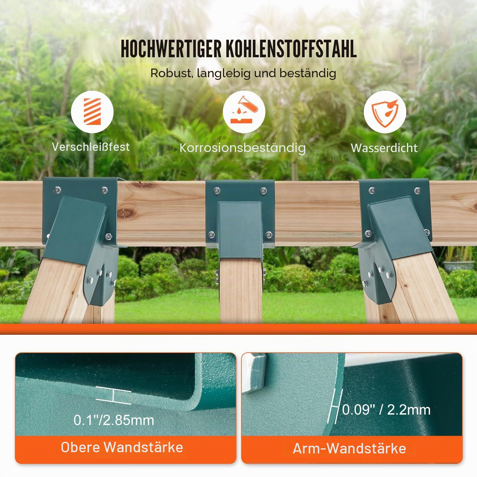 VEVOR 3 Stk. Schaukelverbinder 160 x 235 x 280 mm Schaukelwinkel Kohlenstoffstahl Pulverbeschichtet Wandverbinder Holzverbinder Kantholz Grün Vierkant Schaukelverbinder Eckverbinder für Gartenschaukel
