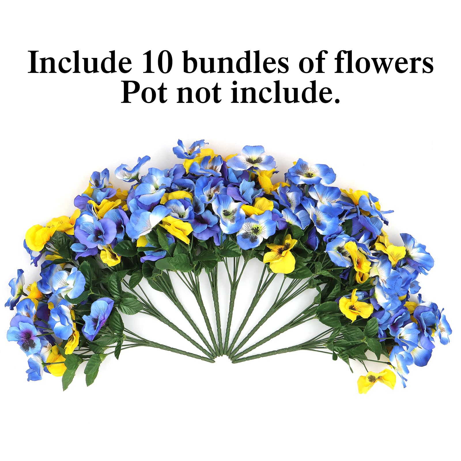 Fiori artificiali del viole del pensiero, fiori finti per esterni, resistenti ai raggi UV, in plastica, piante finte per portico anteriore, giardino, finestra, fioriera, decorazione da