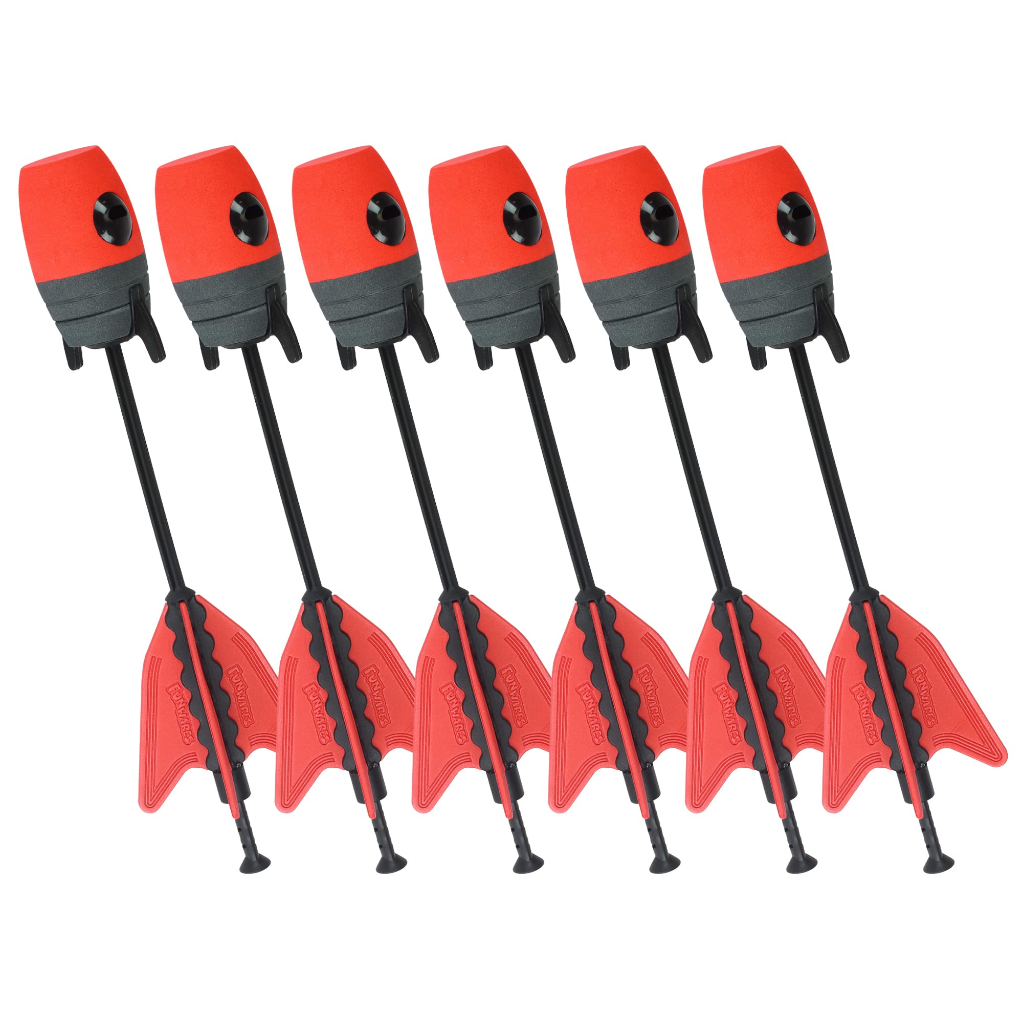 FunwaresWhistling Arrow Refill Pack, Set of 6 Foam Tipped Arrows, Compatible with Ring Strike Series, Red
