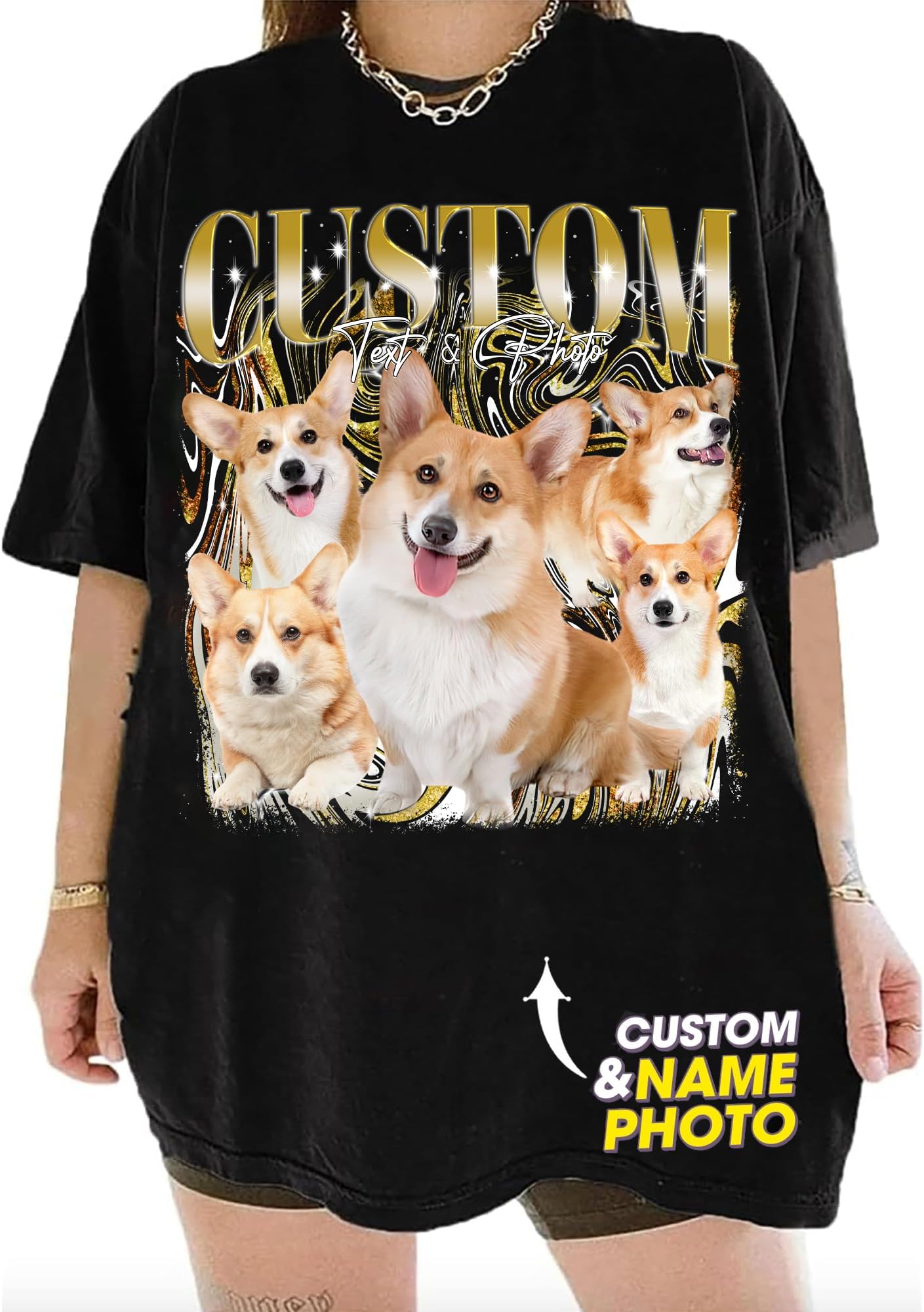 Custom Bootleg Rap Tee, Custom T-Shirts with Picture, Retro Custom Bootleg, Valentine's Gifts for Him Her
