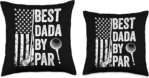 Miniatura 3 de Best Dad By Par Golfing Apparel by AlphaONE Best Par USA Flag Father's Day Golfing Dada Throw Pillow, 16x16, Multicolor