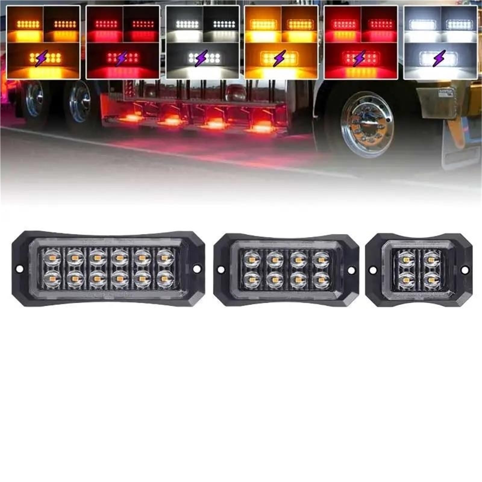 Freccia Auto Spia Luminosa Di Segnalazione Laterale Per Camion Da 12 V-24 V Per Auto, Camion, Rimorchio, Camion, Trattore, Furgone Indicatore Laterale(8 LED Amber)