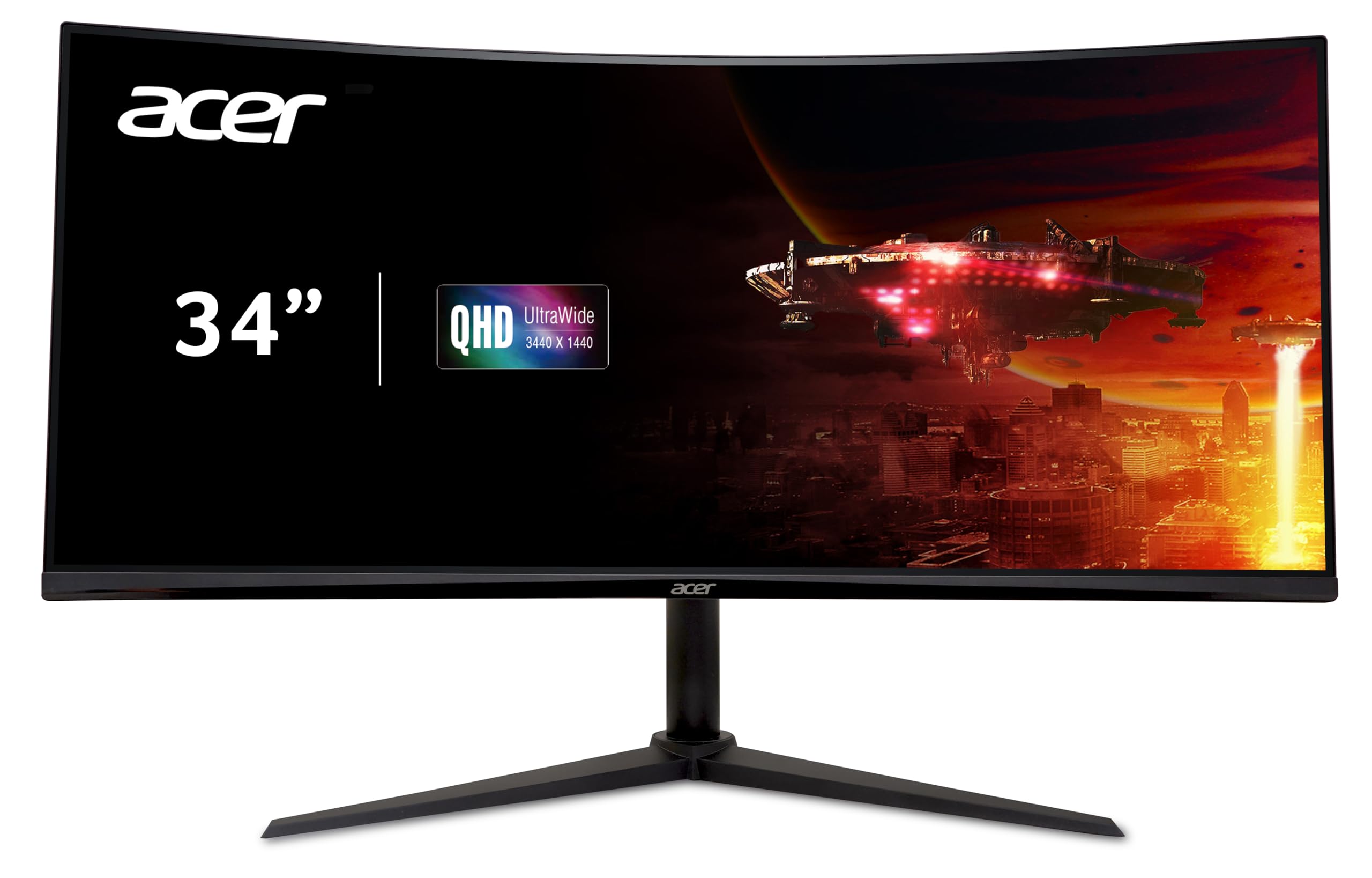 Acer Nitro XZ342CUV3 Gaming Monitor 34 Zoll (86,4 cm), UWQHD, 180Hz, Curved | 34 Zoll curved (86,4 cm Bildschirm) UWQHD, 180Hz, 1ms(VRB), HDMI 2.0, DP 1.4, höhenverstellbar, VESA