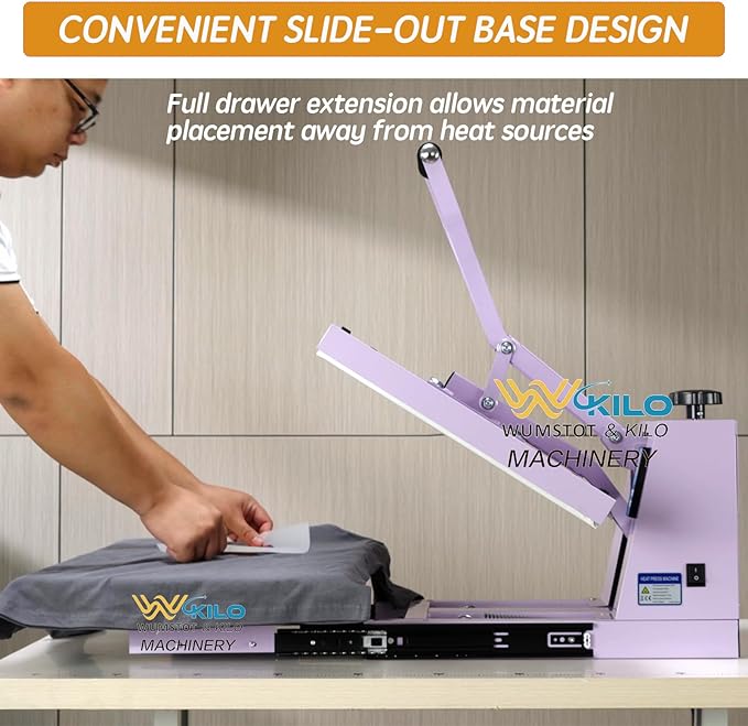 Termofijadora Manual 16x24 con Base Extraíble, 2000W, Color Púrpura miniatura 3