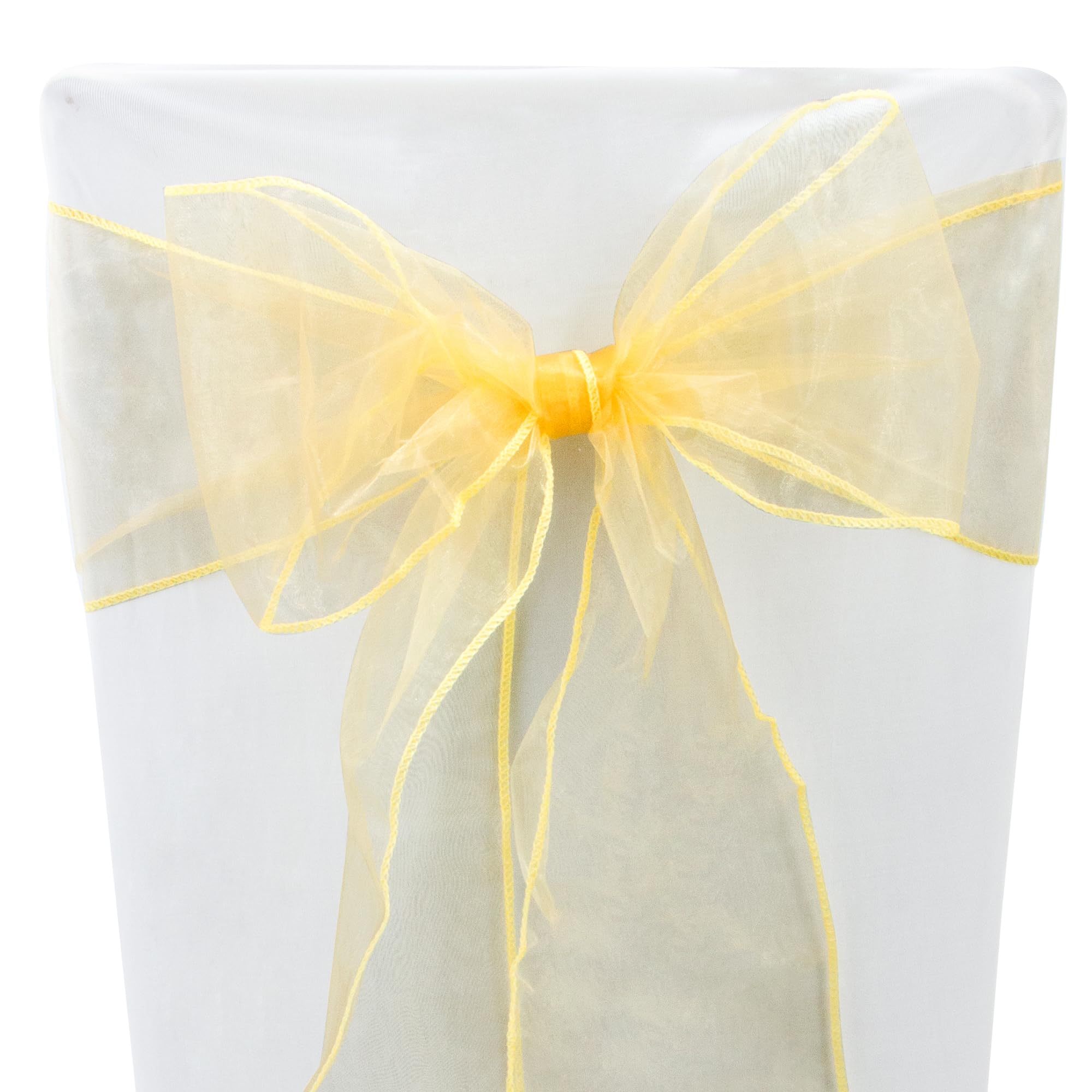 Time to Sparkle 30PCS 17x280cm Organza Chair Sashes Wider Fuller Cover Party Decoration Bow Sashes for Wedding -Precious Gold