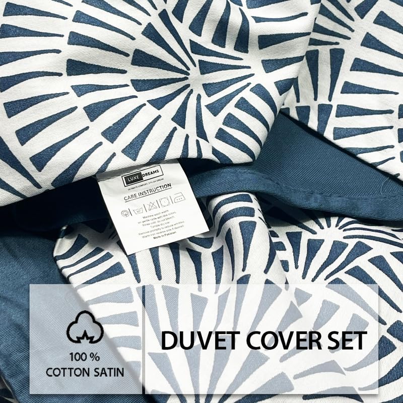 Luxe Dreams Scallop Pattern Single Duvet Cover Set, Reversible Quilt Cover with 1 Pillowcase - Image 3