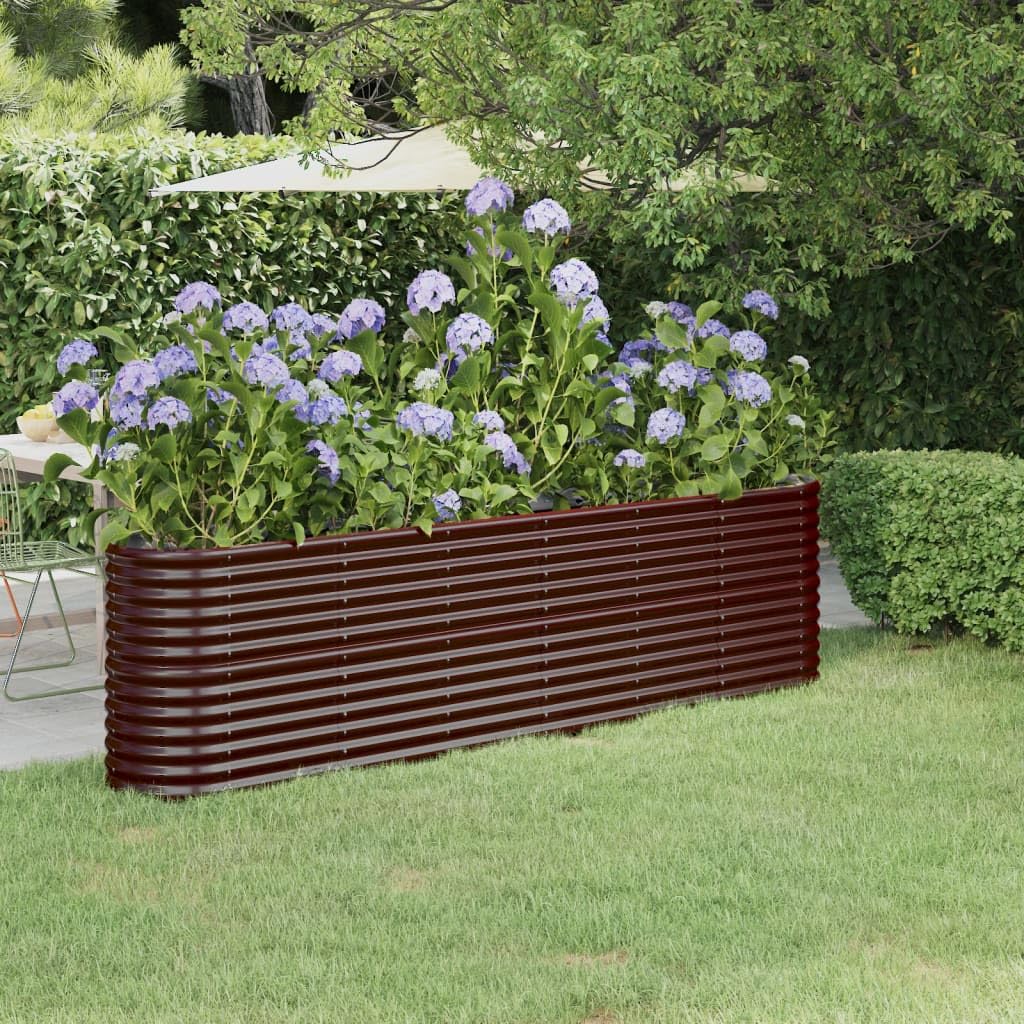 Generico Letto Giardino Acciaio Zincato 260x40x68cm Marrone,Casa e Giardino,Prato e giardino,Giardinaggio,Vasi e fioriere-318905