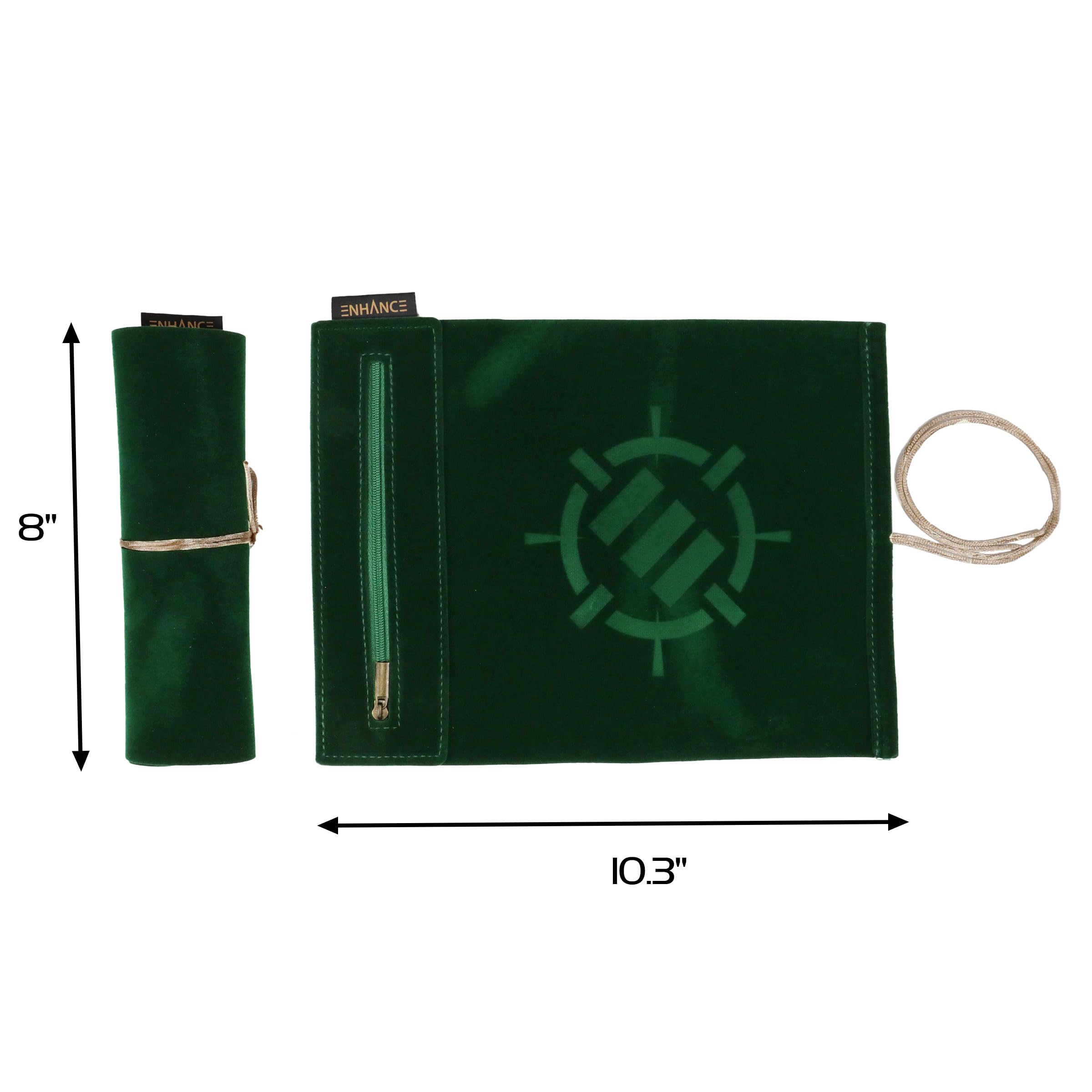 ENHANCE Roll on a Scroll Dice Rolling Mat & 7pc Acrylic Dice Set, Velvet Dice Case with Color-Coordinated 7pc Acrylic Dice - Image 2