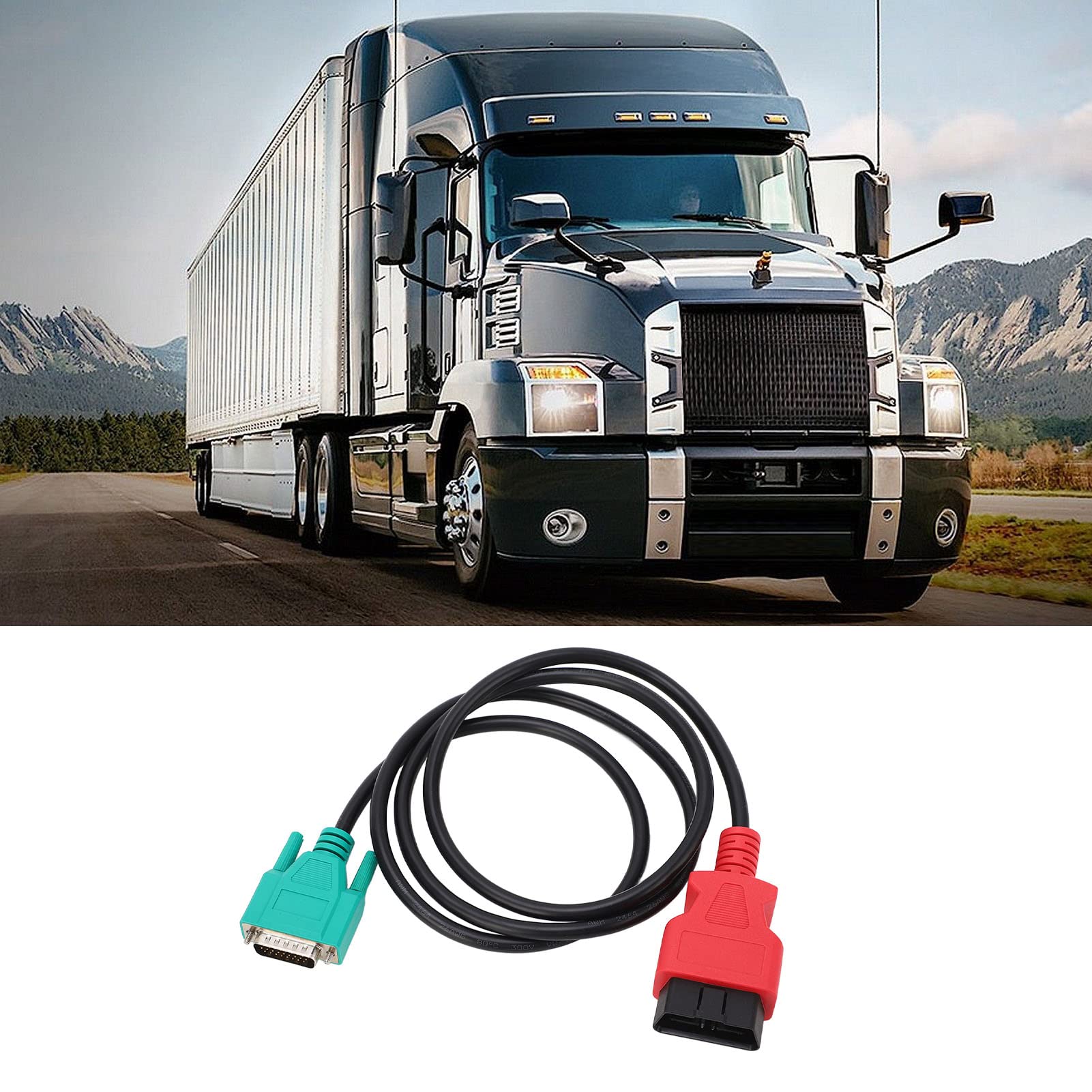 JPro Noregon Cable OBDII Flexibilidad Plug and Play 121591 Reemplazo para Mack Trucks 2013 y más nuevos Material de Goma ABS de 5 pies de Largo