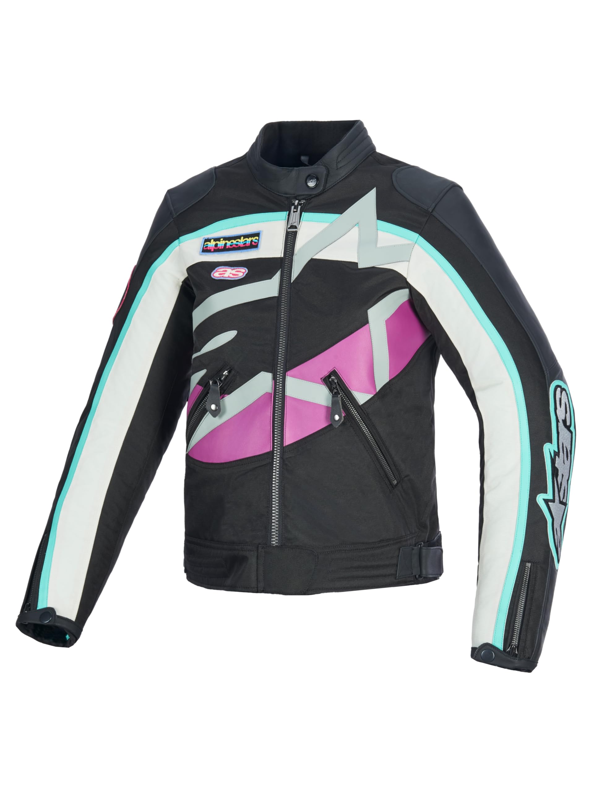 Alpinestars Idles wodoodporna damska kurtka tekstylna motocyklowa, czarny/biały/purpurowy, XS