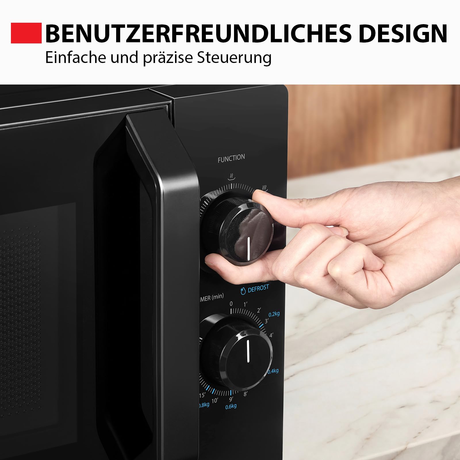 Toshiba MW2-MM20PE(BK) Freistehend Mikrowelle 20L 700W 5 Leistungsstufen Auftaufunktion LED-Beleuchtung Schwarz