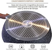 Vista 4 de Kitchen Academy Juego de utensilios de cocina de inducción – Juego de 12 sartenes antiadherentes de granito negro