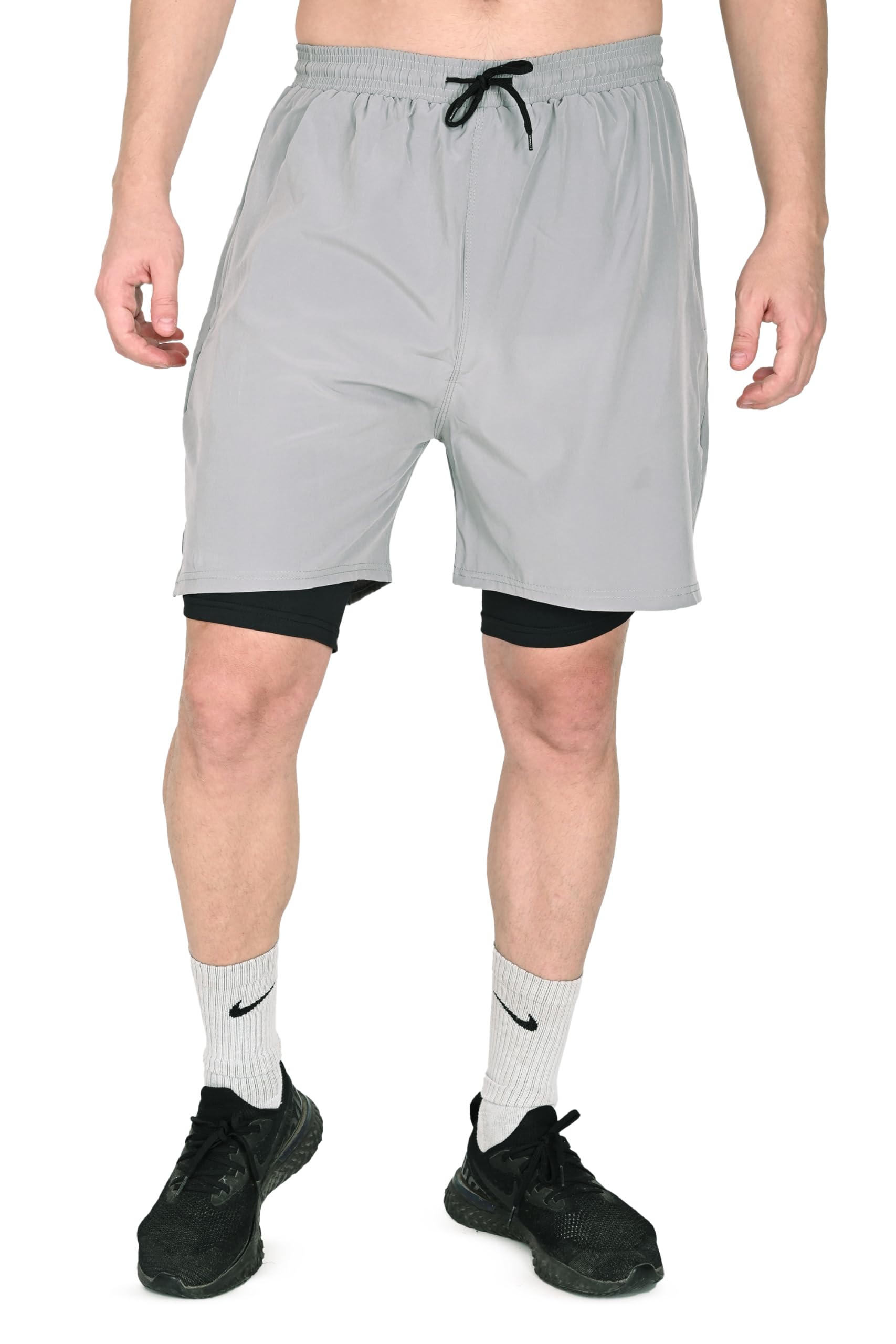 jashaf clothes Men's NS Cotton Blend 2 in 1 Quick Dry Short with Pocket Zipper Pocket and Elastic Waistband Closure Short Pant for Men Plus Size (S to 6XL)-picture-23