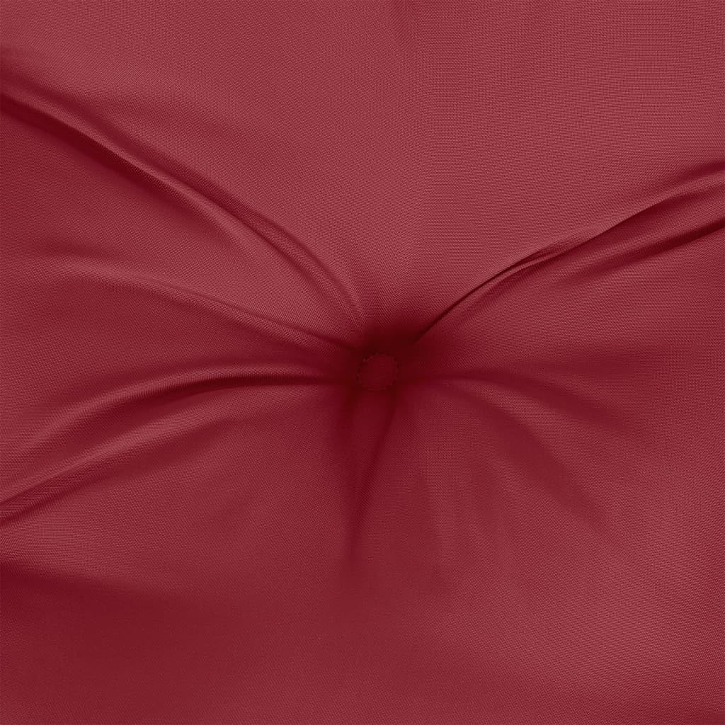 Cojín para palé, 2 piezas, color rojo vino, tejido de poliéster, impermeable, cojín para asiento y respaldo, 120 x 80 x 12 cm, 120 x 40 x 12 cm, ergonómico, antideslizante, para exterior