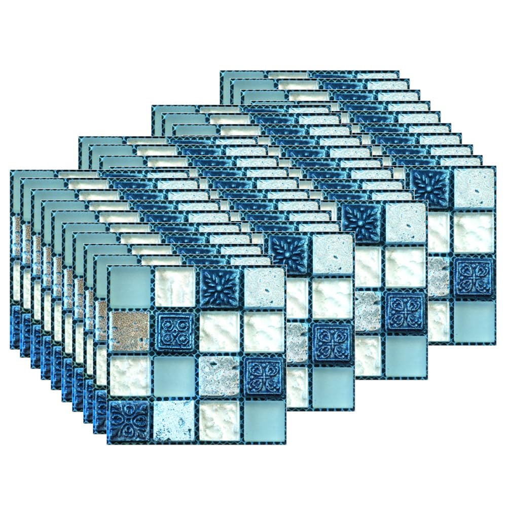 EasyLife Adesivi Mosaico 40pz: Decorazione Pareti Cucina E Bagno, Impermeabili 10x10cm