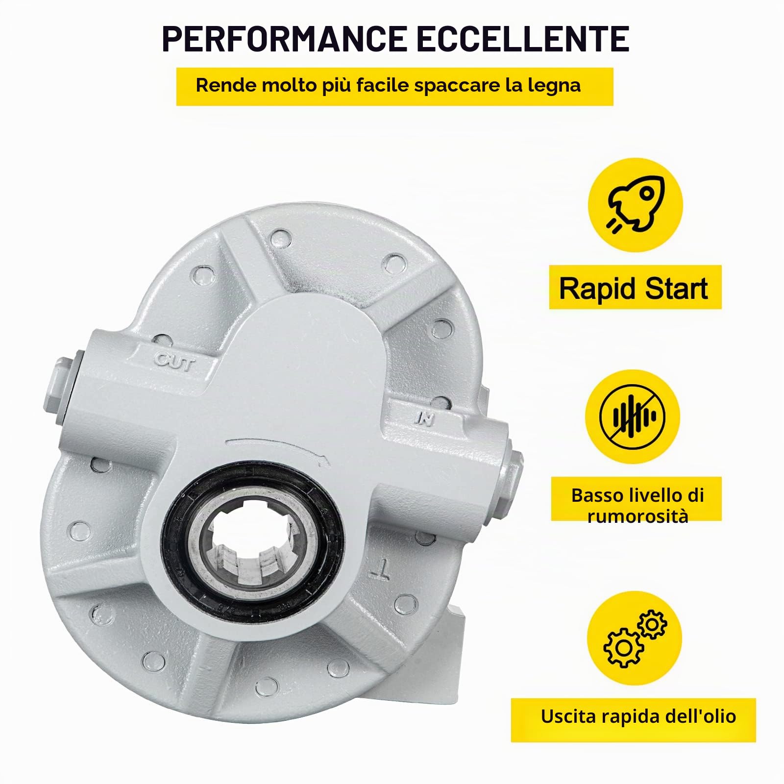 VEVOR Pompa Idraulica 16,6 GPM Motore Idraulico 540 Giri/min 2500 PSI Pompa Idraulica Porta di Uscita SAE 12 per Spaccalegna per Sollevatore Portellone Camion, Sollevatore a Forbice