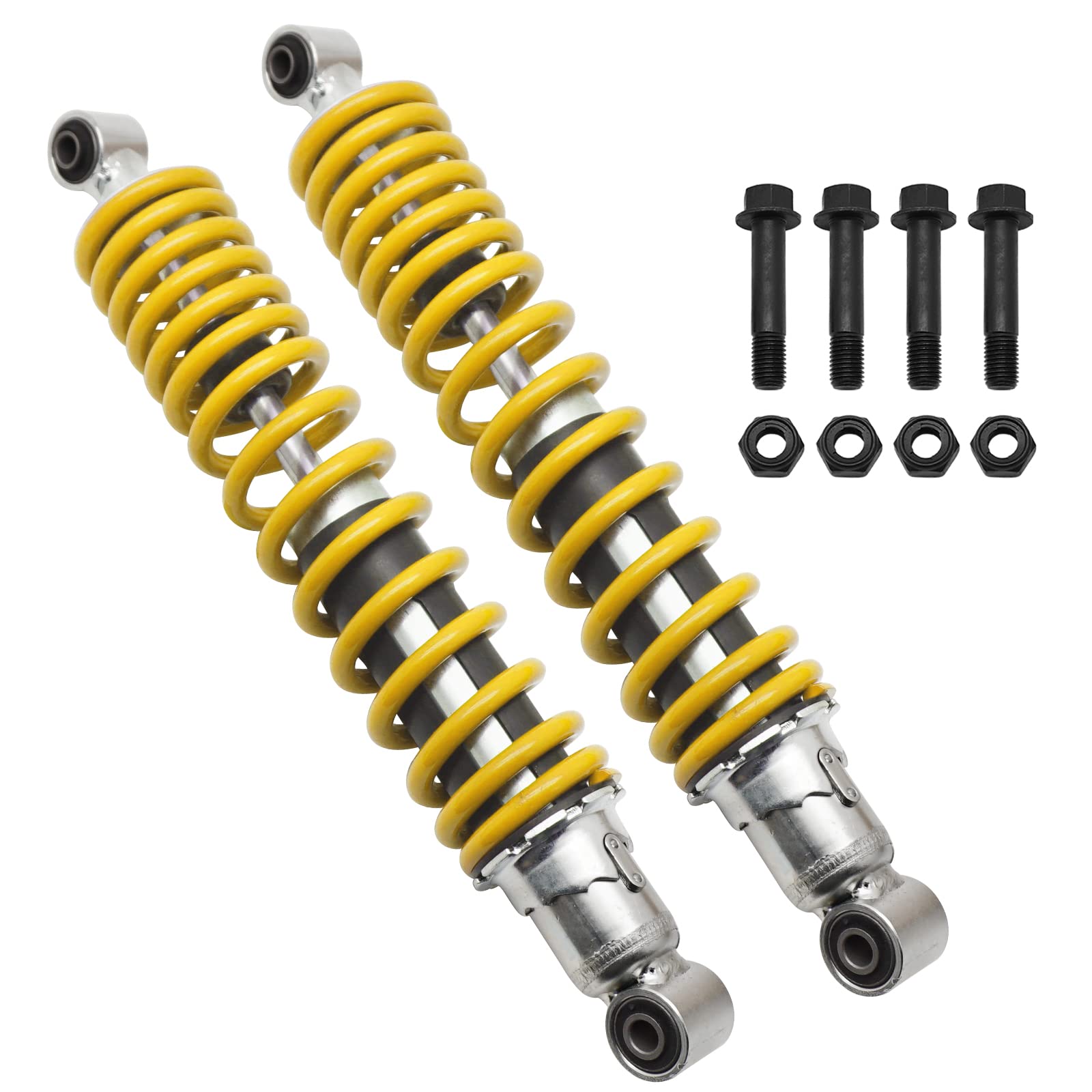 M MATI Jambes de force d'amortisseur avant et écrou autobloquant pour Yamaha Banshee 350 YFZ350 1987-2006, 2 pièces réglables avant gauche et droite (jaune)