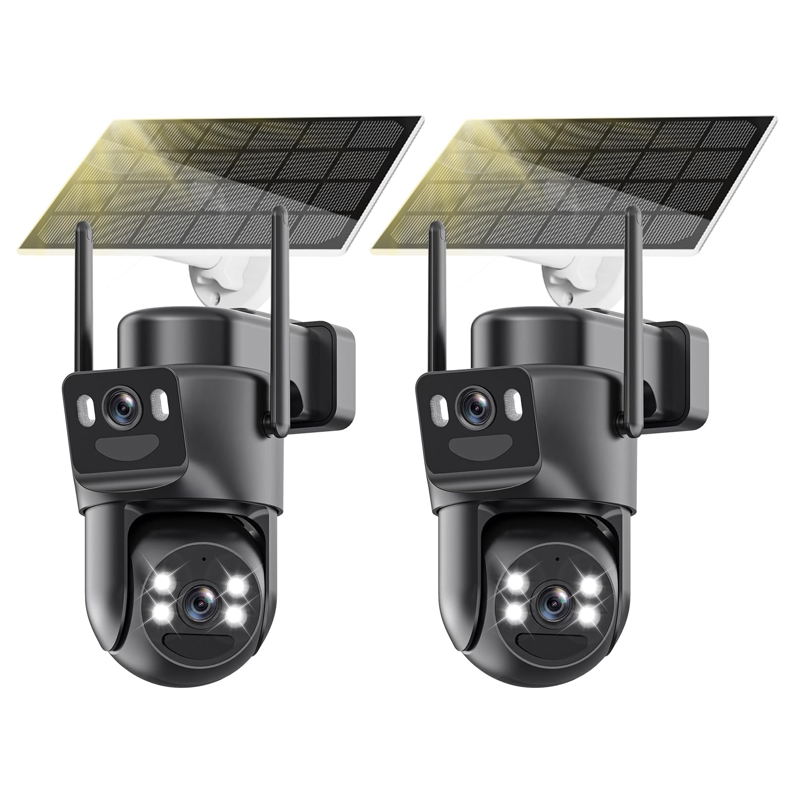4K Solar Security Cameras Wireless Outdoor Battery Powered, 5GHz & 2.4GHz Dual Lens Bullet & 360°PTZ Linkage Outdoor Security Camera with Solar Panel, Color Night Vision-image-33