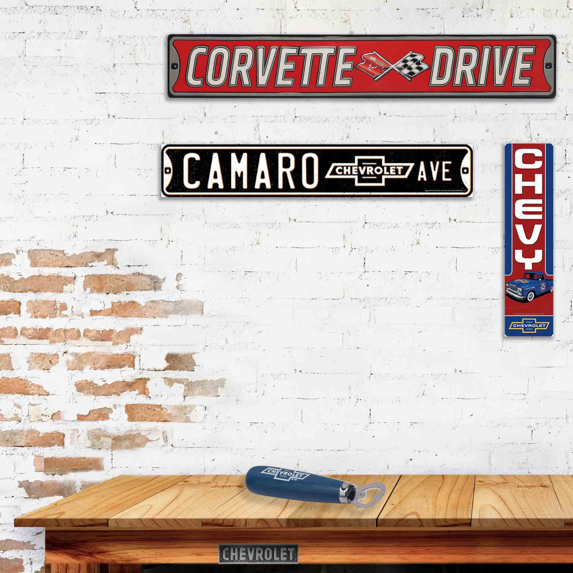 Plaque Décorative Chevrolet Corvette – Panneau Métal Alu Pour Garage Ou Déco – Fabriqué En France