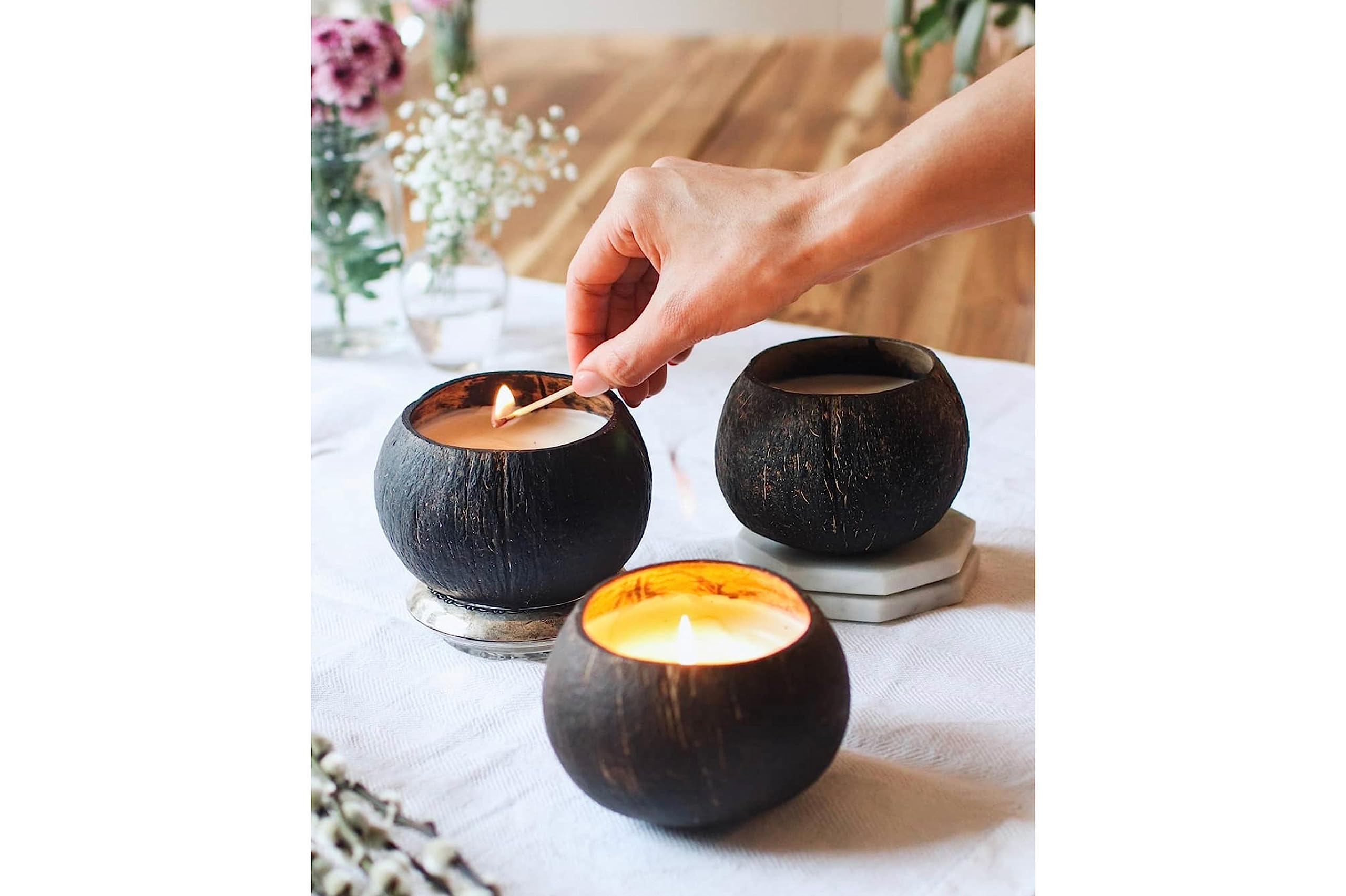 Bougie Noix De Coco Lot De 3 Bols En Noix De Coco Noya - Couleurs Assorties Bol Coco