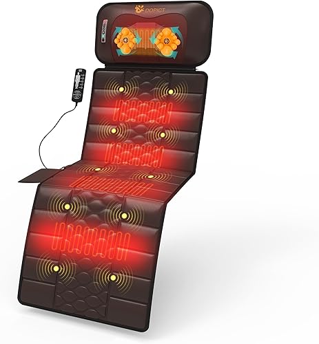 Alfombrilla de masaje, masajeador de cuello desmontable, calefacción por vibración de cuerpo completo, almohadilla de masaje con 10 motores