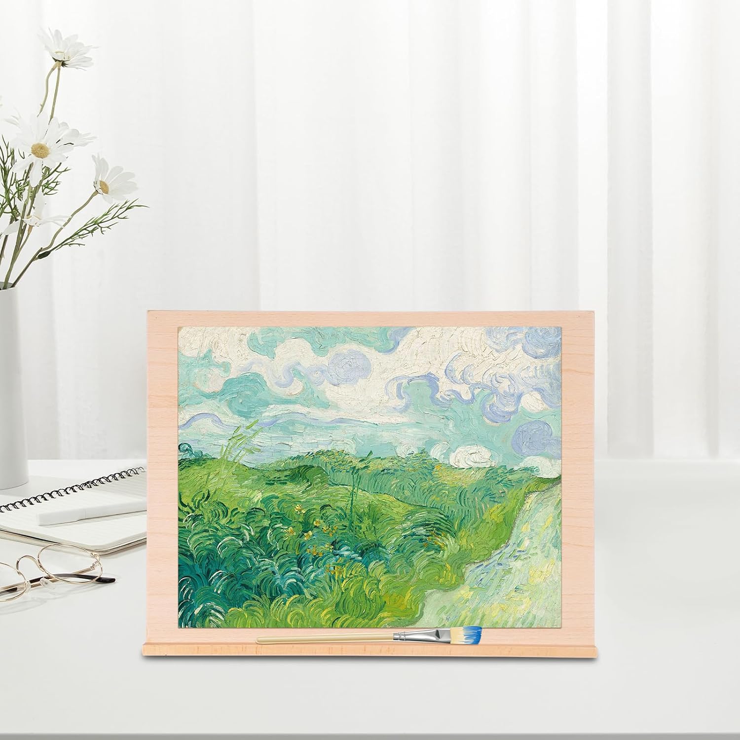 Portable Painting Board Stand,18.42 * 14.17 * 14.09in Beech Wood Art Easel with Adjustable Angle for Adults and Easels to Drawing and Painting