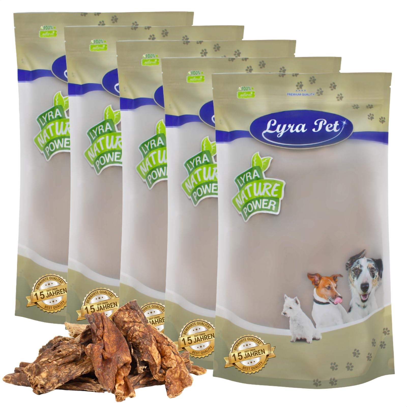 Lyra Pet® 5 kg Rinderlunge getrocknet - Kausnack für Hunde Hundefutter Rind | Proteinhaltiges Leckerli - Reich an Vitaminen & Mineralien - Naturbelassene Belohnung - Aromatisch & gut verträglich