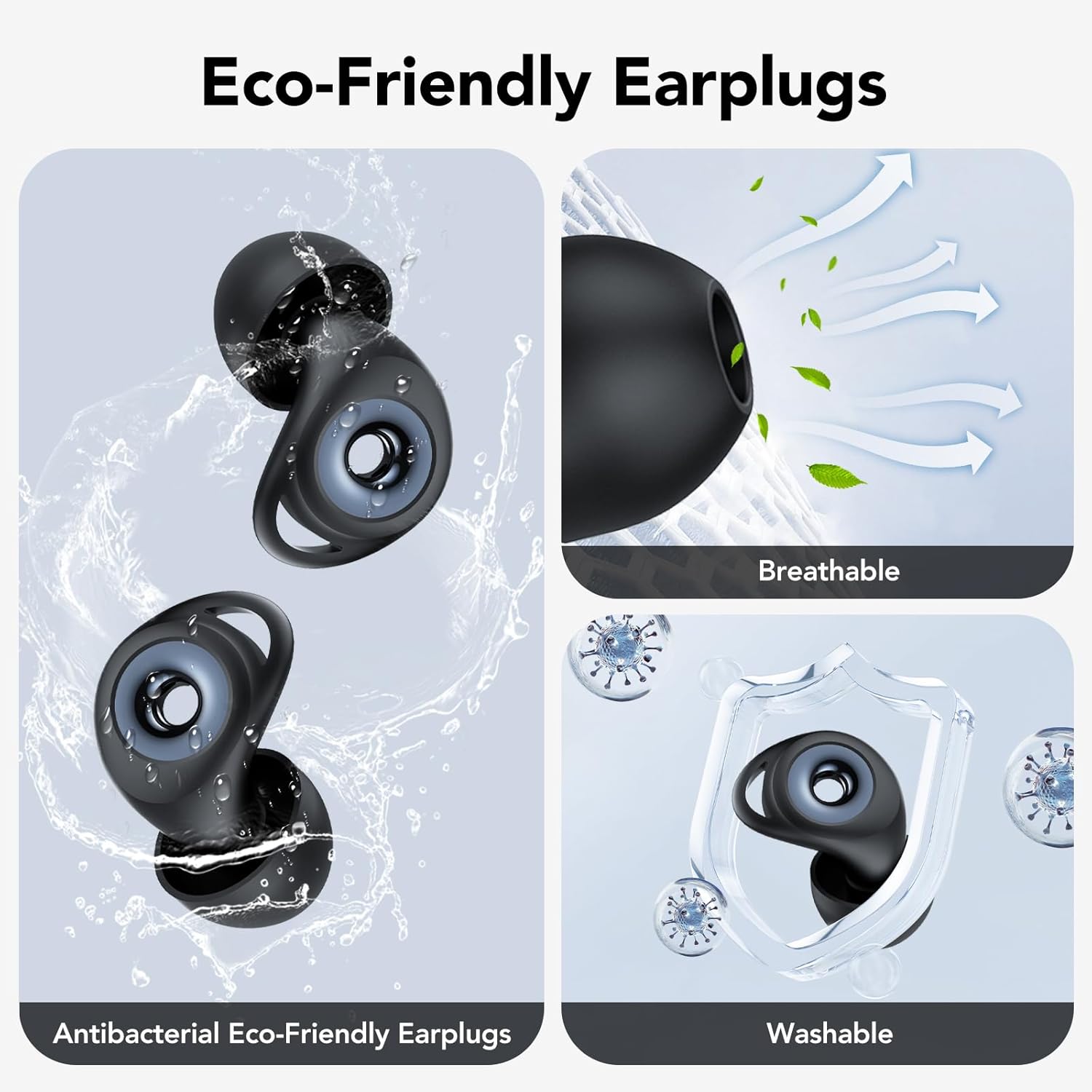 Ear Plugs for Sleeping,Noise Cancelling Silicone Earplugs for Noise Reduction & Snoring,Concerts,45 dB, Ear Plugs for Sleep,Soft Earplugs Reusable Concert Ear Plug,Hearing Protection with 8 Earpieces