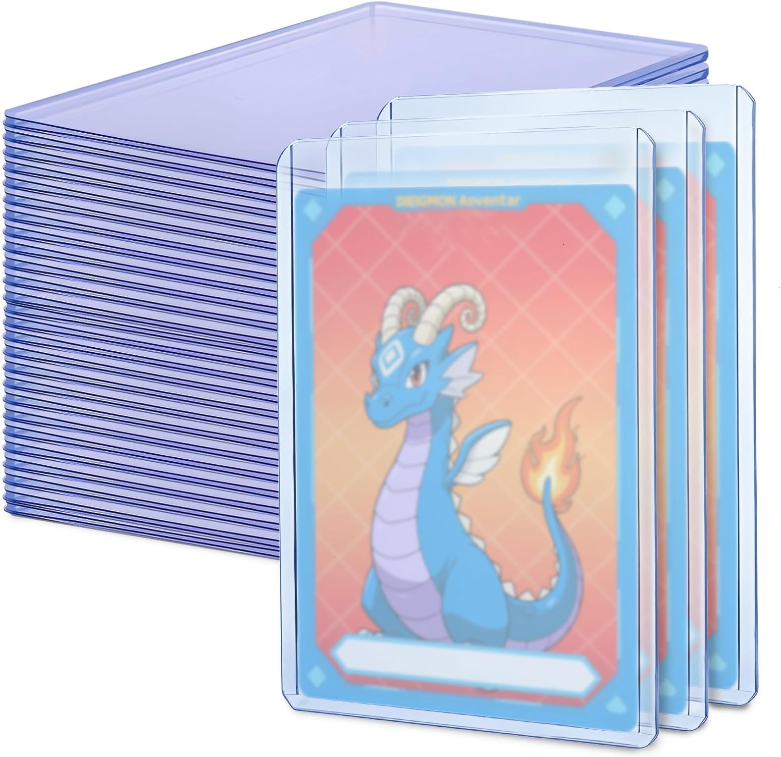 200 PCS Clear Card Sleeves, 101 x 77 mm Hard Plastic Card Sleeves Top Loaders,Trading Card Sleeves Deck Protectors Compatible with Sports Game MTG Yugioh Cards