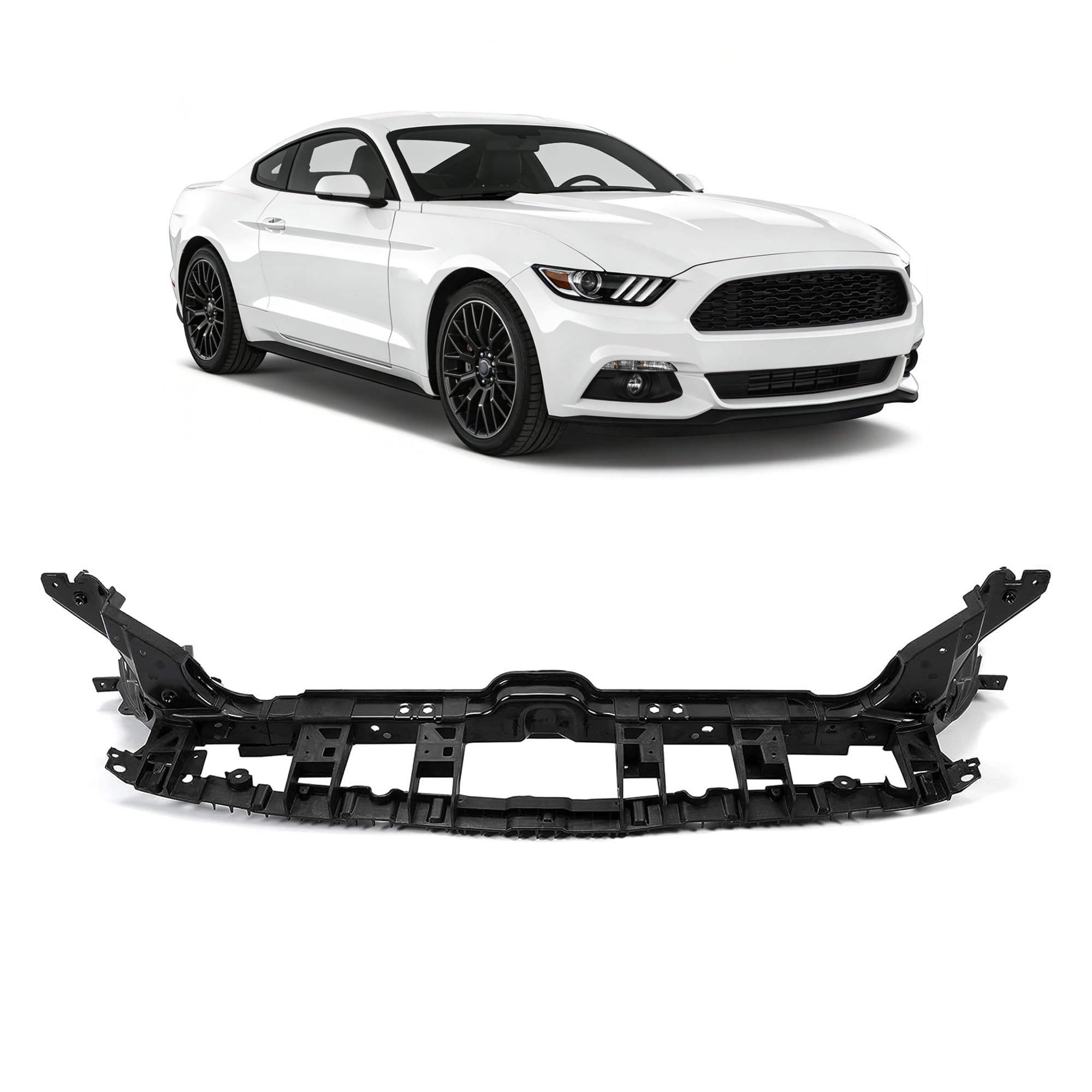 HECASA Black Radiator Support Compatible with 2015 2016 2017 Ford