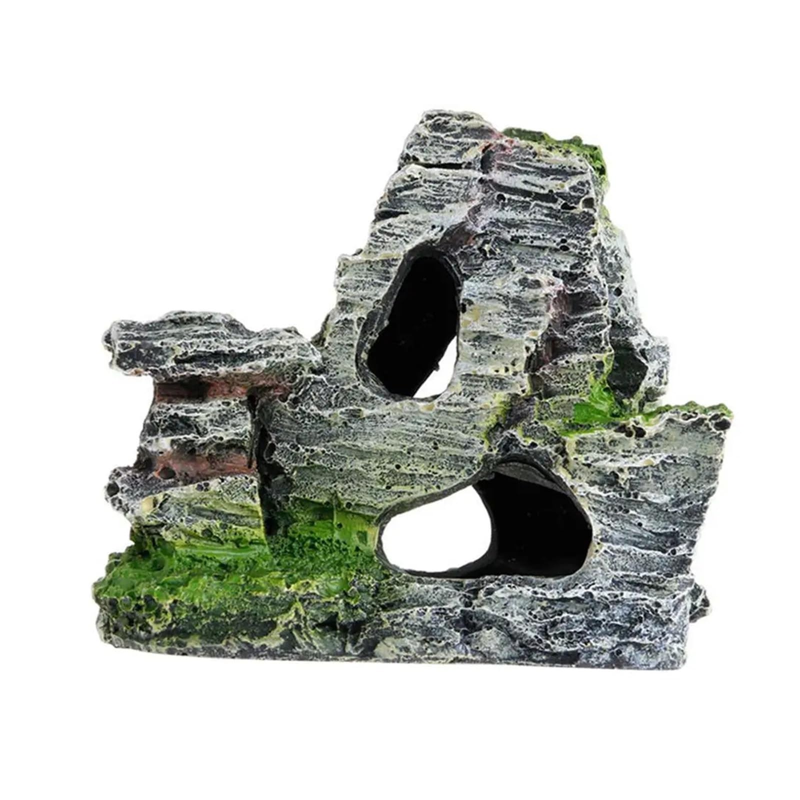 8 Piezas Acuario Paisaje montaña Vista rocalla para Decoraciones | Casa cueva de resina de decoración de puente de piedra for refugio de pecera de tortugas Betta