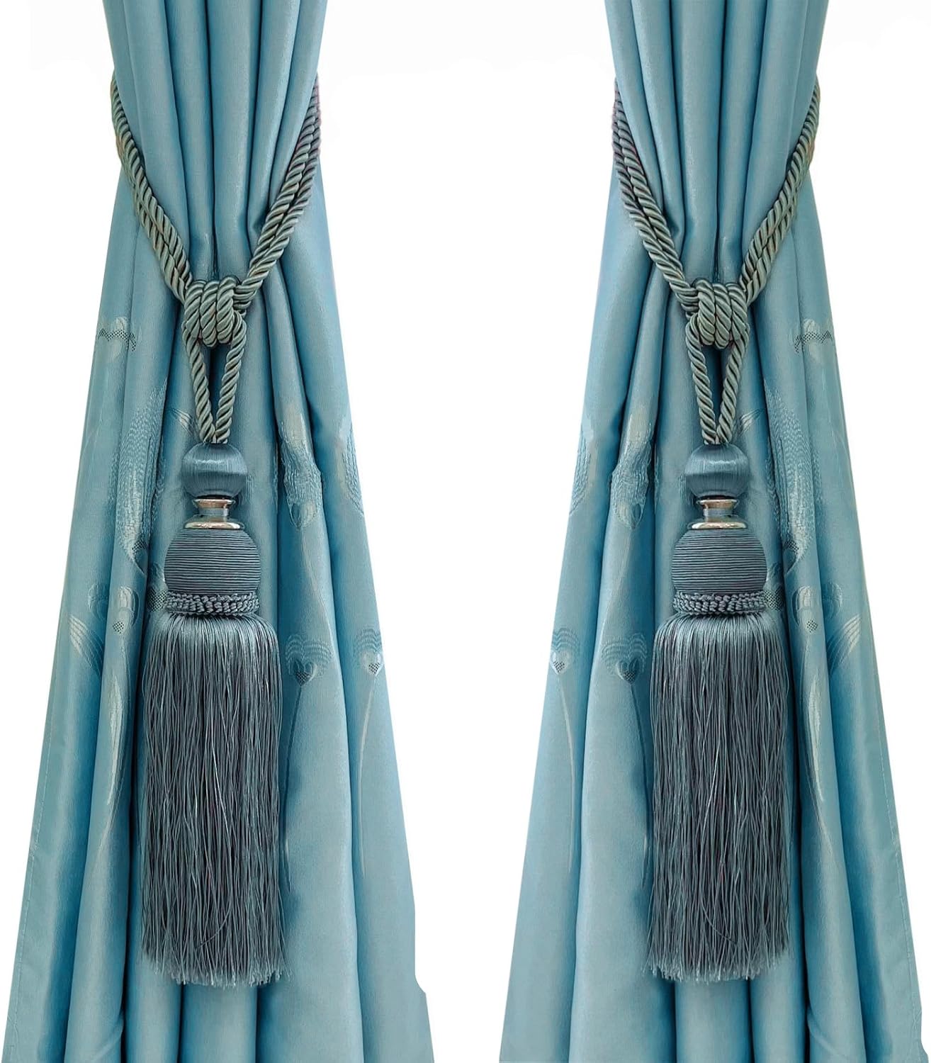 Gold Tassel Curtain Tiebacks for Decoration Curtain Holder Set of 2