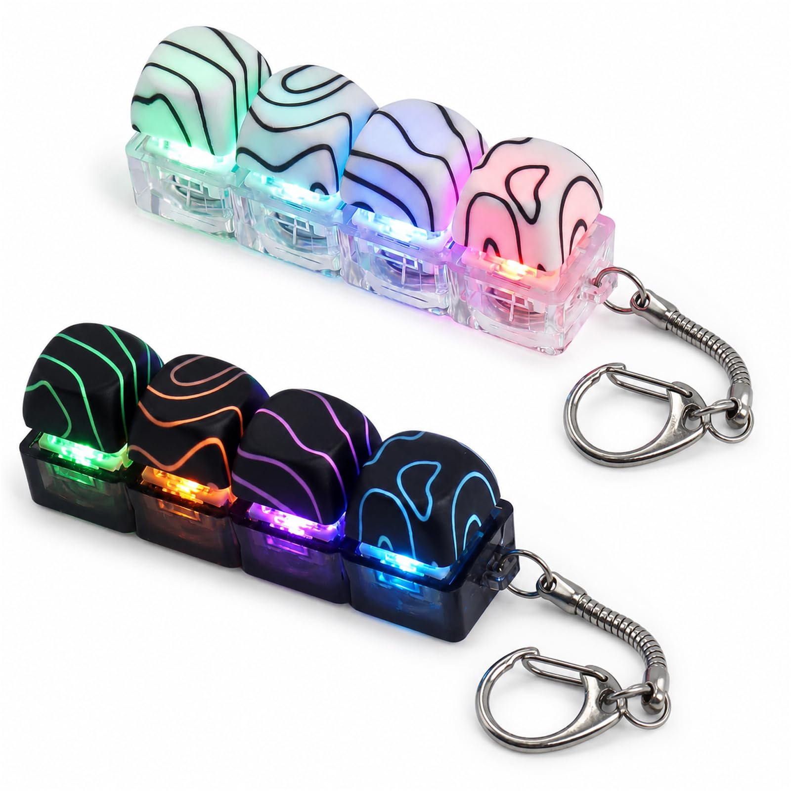 2 Pcs Mini Keyboard Fidget Toy, Portable Fidget Clicker, Crisp Keyboard Clicker, Plastic Finger Keyboard Fidget Toy