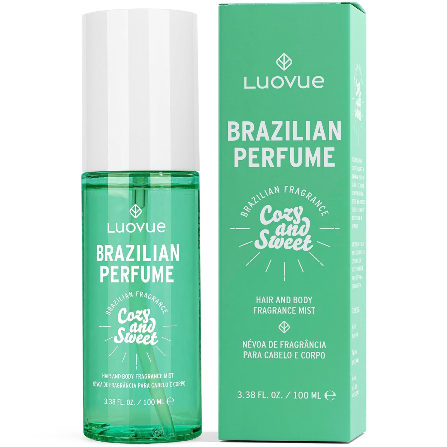 Brazilian Perfume for Women: Long Lasting Brazilian Fragrance – contains vanilla, chocolate, salt, and sandalwood – Natural Sweet and Comfortable Hair and Body Fragrance, 3.4fl Oz (100 ml)