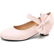 Womens Bow Mary Jane Dress Pumps, Low Block Heel with Bow, Side Bowknot, Round Toe Wedding Shoes