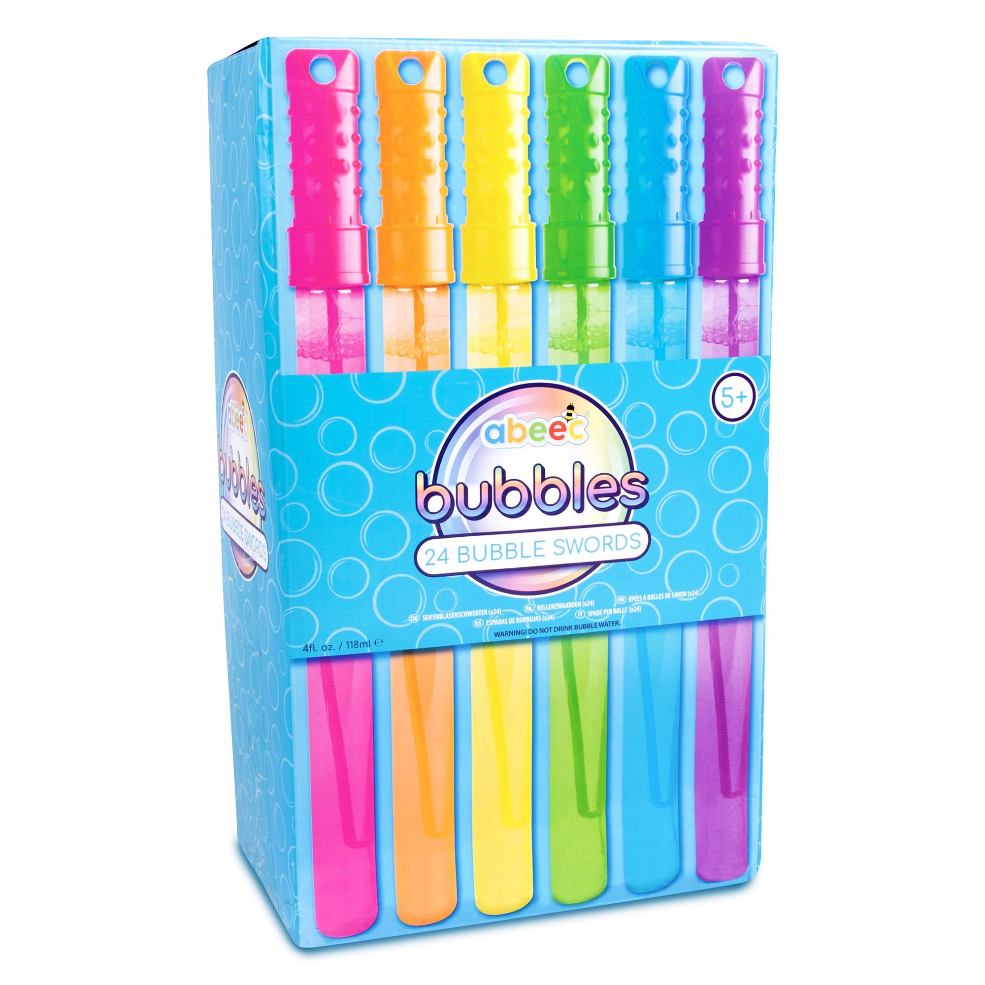 abeec Giant Bubble Swords, Wands - Garden Toys For Kids - Bubble Wands Multipack - Party Bag Fillers - Pack Of 24 Bubble Swords For Children