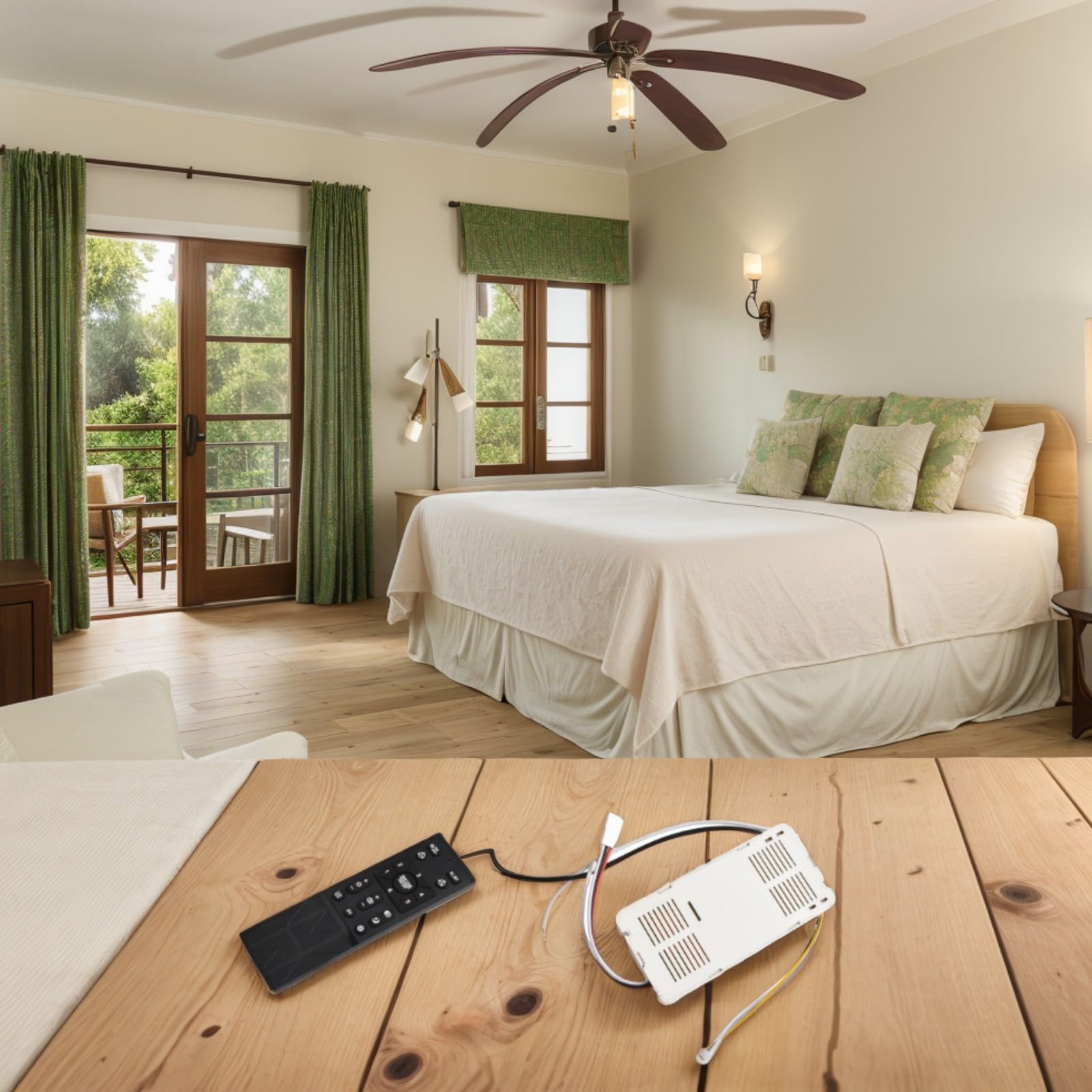 DAZZLEEX Mando a distancia para ventilador de techo, con 6 ajustes diferentes de velocidad del ventilador, monitoreo de batería para sala de estar, para hotel ligero, cómodo reinicio