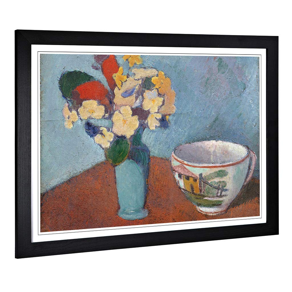 Big Box Art Framed Print of Emile Bernard Vase with Flowers Design | Wall Art Picture | Home Decor for Kitchen, Living Room, Bedroom, Hallway, Black, A2 / 24.5x18 Inch / 62x45cm