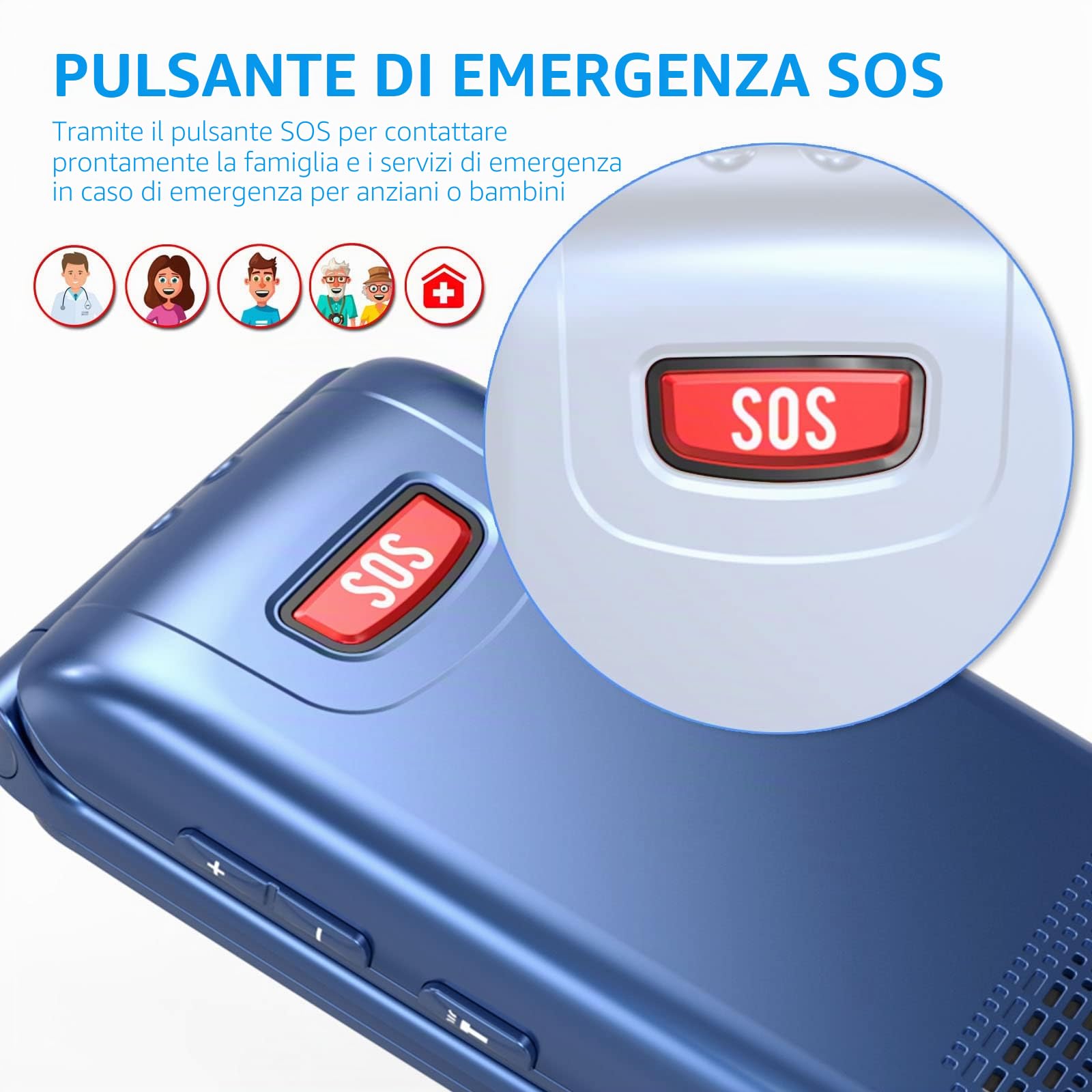 Telefono Cellulare per Anziani, Flip Telefoni Cellulari con Tasti Grandi