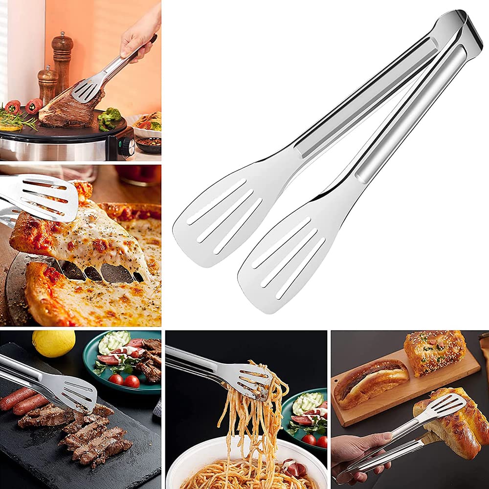 Aiareozy Edelstahl Servierzangen 2-tlg - Grillzangen Für Küche & BBQ