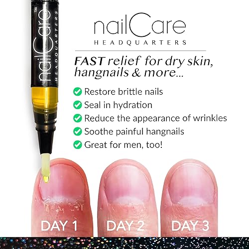Miniatura 3 de Nail Care Headquarters Bolígrafo de aceite para cutículas para uñas, fortalecedor de uñas y suero de tratamiento de crecimiento para uñas dañadas,