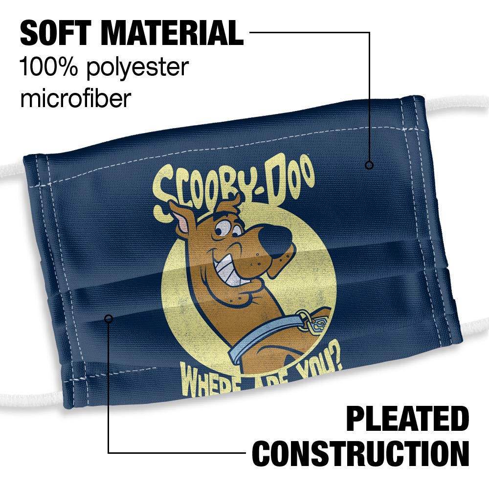 Popfunk Scooby-Doo Kids Where Are You Grin 1-Ply Reusable Face Mask Covering