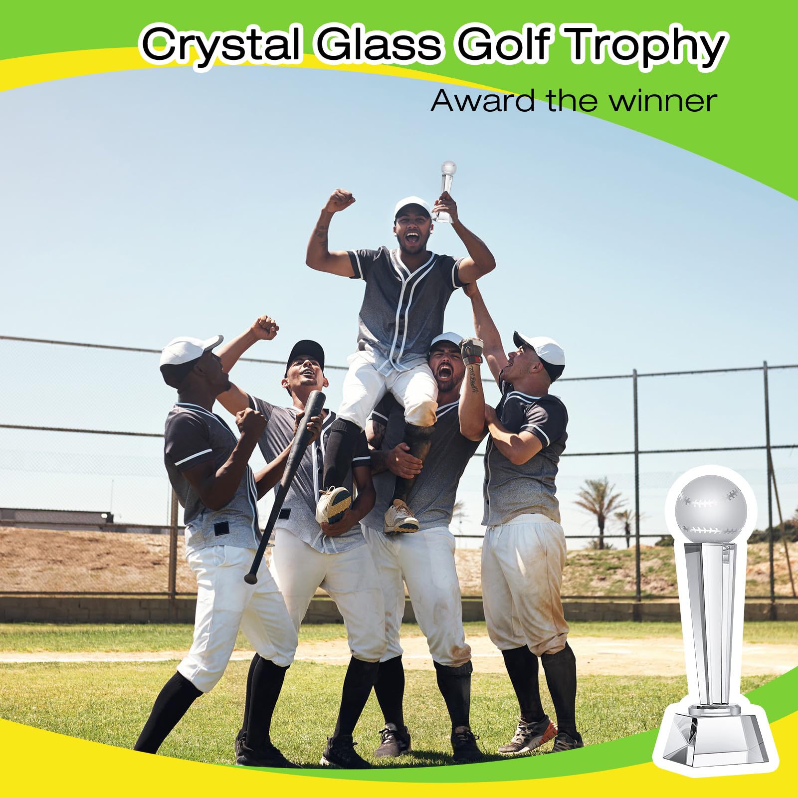 Meooeck 2 trofeos de cristal de 9 x 2.8 pulgadas con caja de regalo, trofeo grande, pisapapeles de vidrio, mesa de torneo, decoración de escritorio
