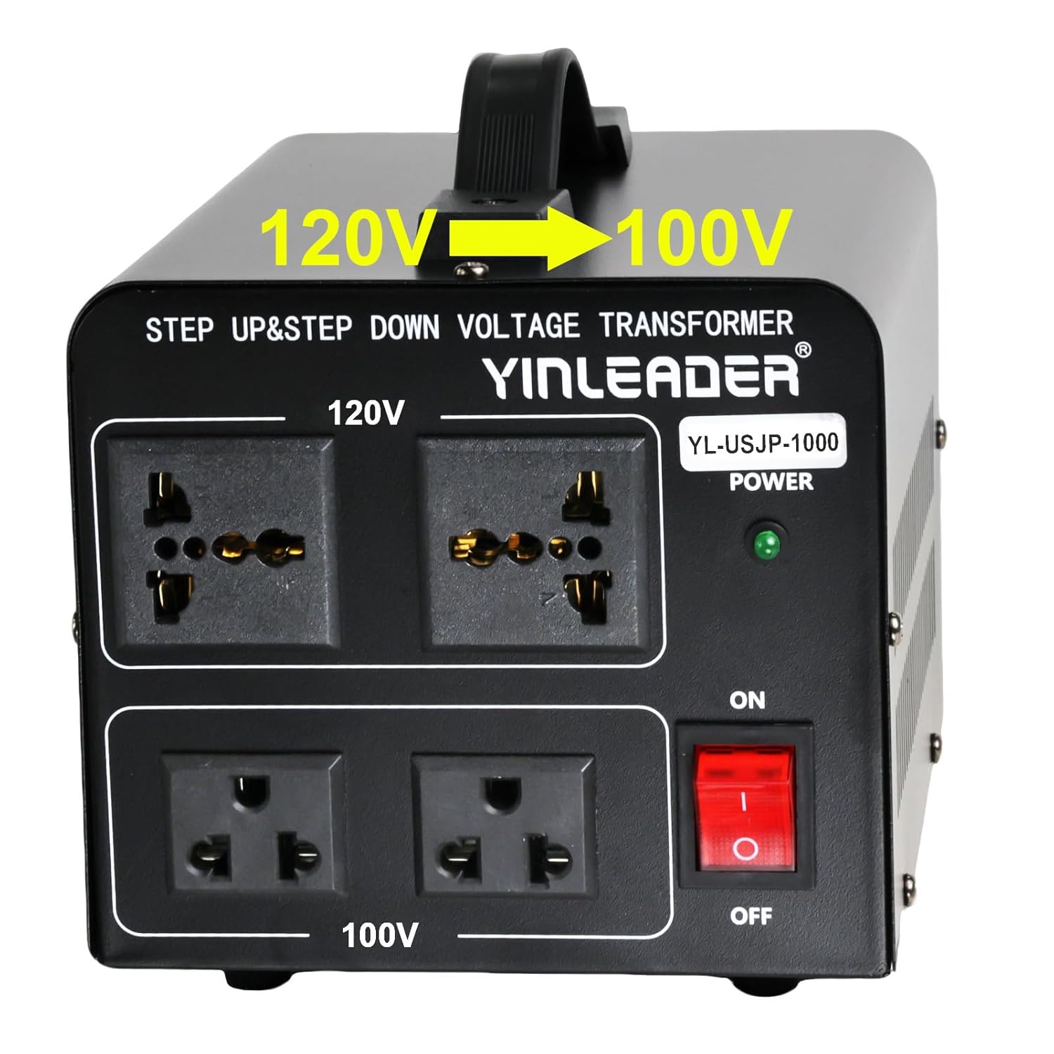 Yinleader 1000W US 120V to 100V JP Japan Voltage Converter Step Down/Up Transformer Ideal for Japanese Turntable/Rice Cooker/Mochi Maker/Player/Cassette Deck/Heater/dehumidifier/Slot Machine, etc. JP-1000
