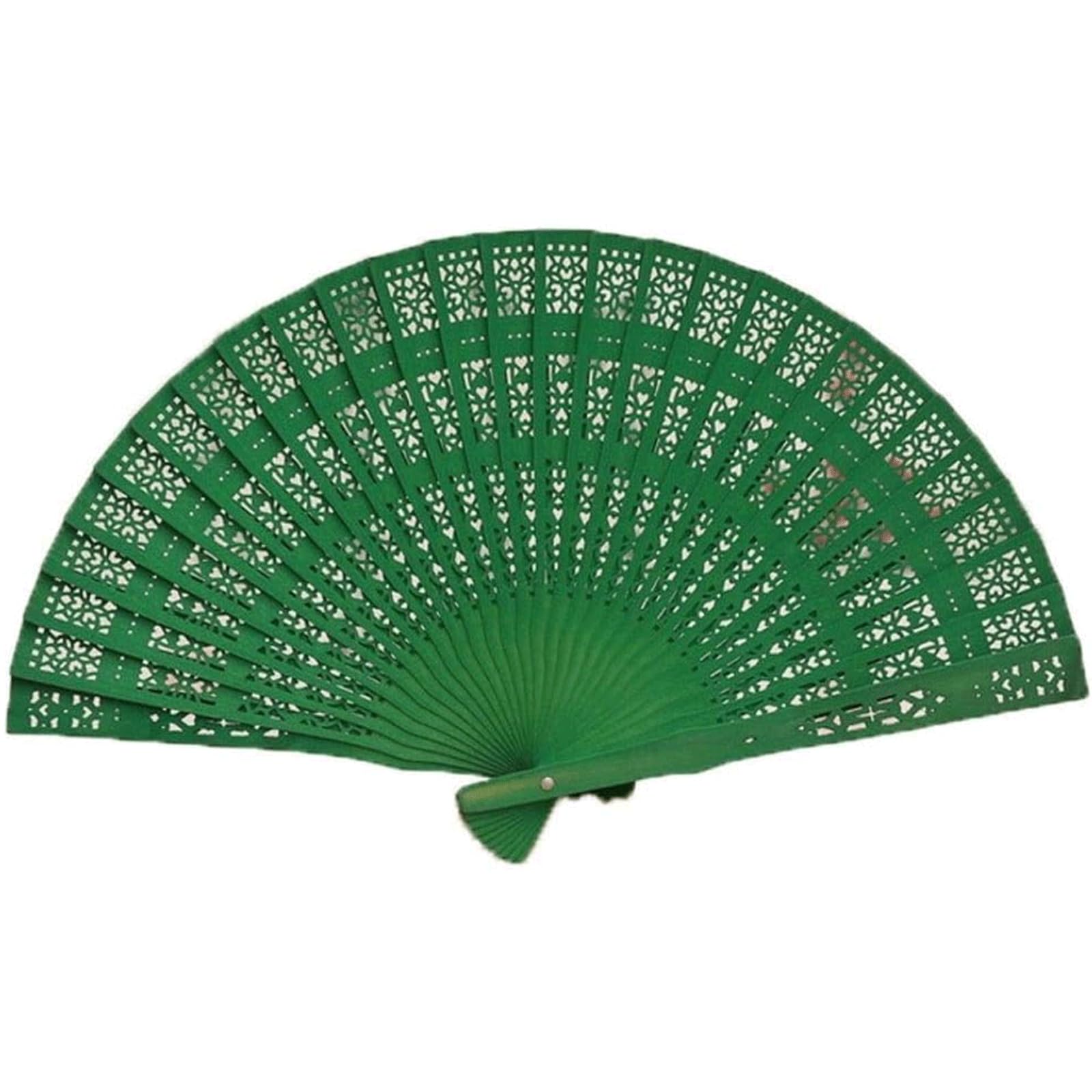 WDCDYQDH Solid Color Hand Fan Hollow-carved Design Folding Wooden Chinese For Party Wedding Dancing Decoration (c) (a One Size)