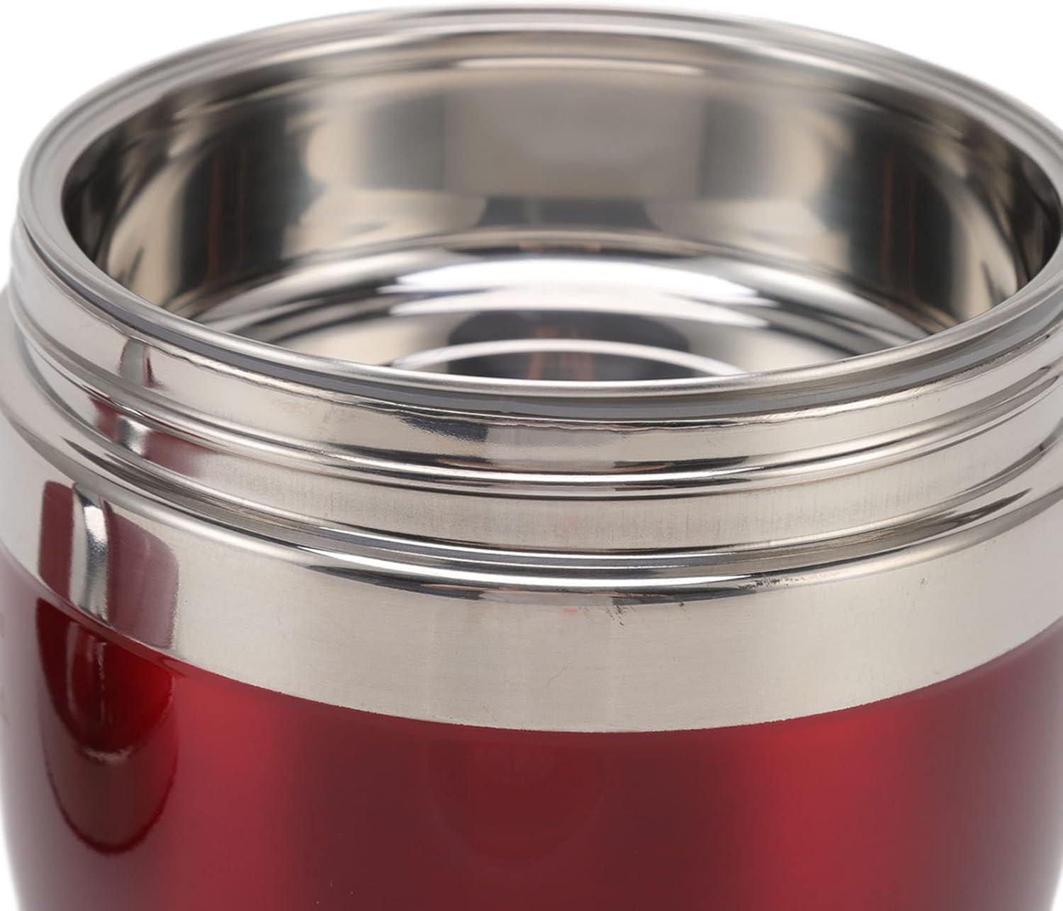 Hztyyier 1.5L 304 Stainless Steel, Insulated Food Jars Thermoses Insulated Food Container Vacuum Thermal Lunch Box Portable Box (Red)