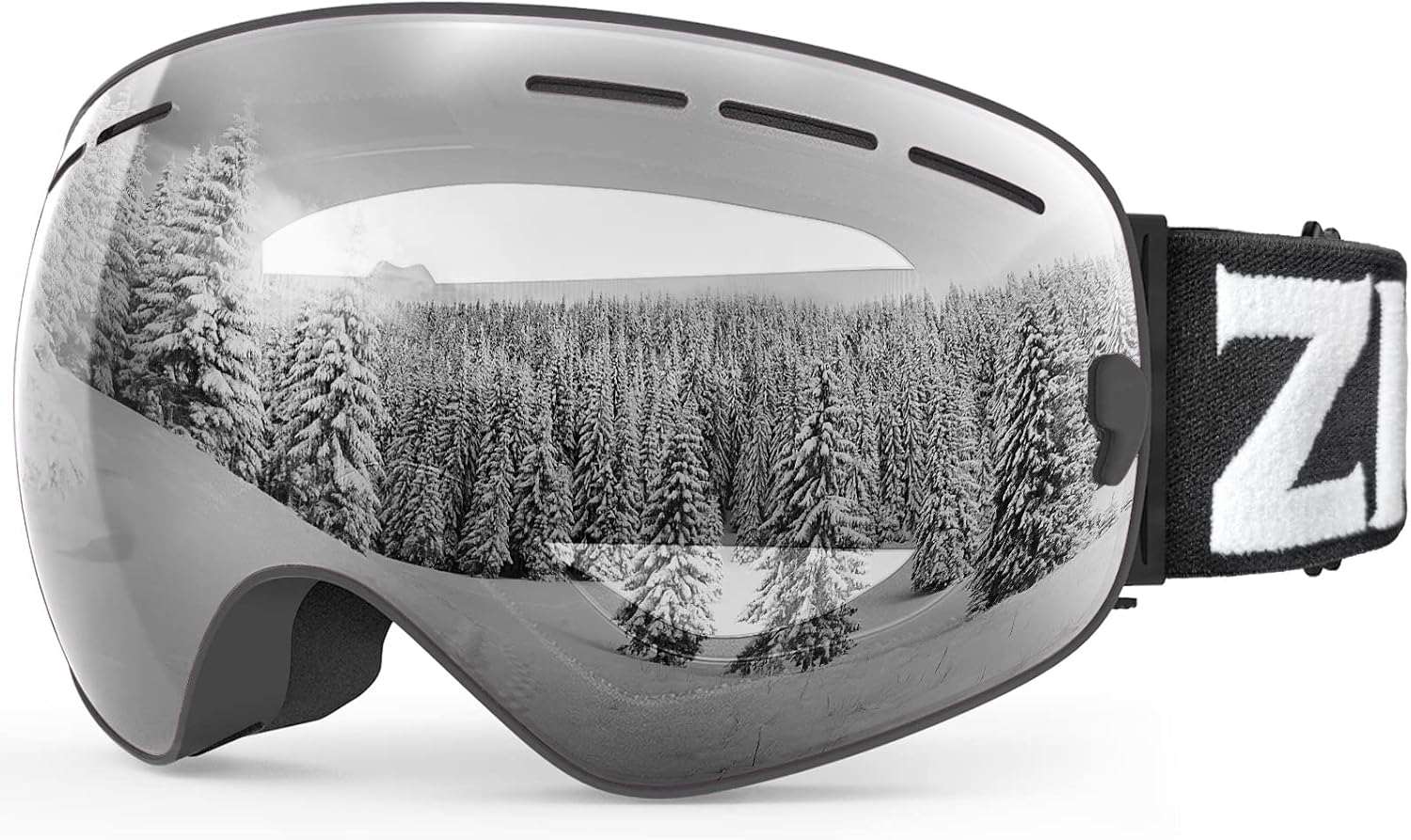zionor x ski goggles - otg snowboard goggles detachable lens for men women adult a3-vlt 94% blackframe clearlens