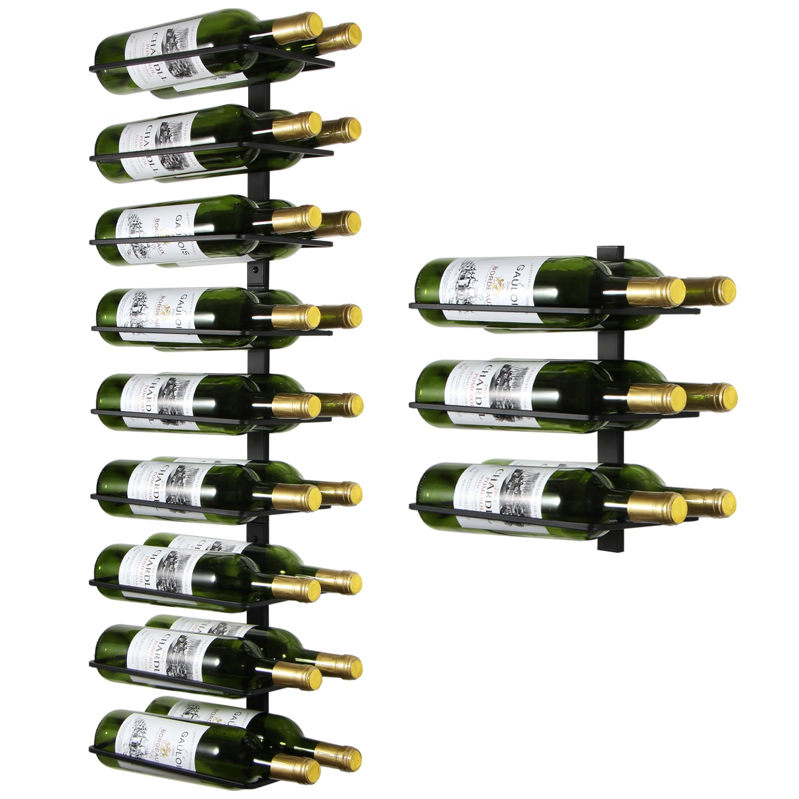B4Life Wine Rack Wall Mounted, 18 Bottle Wall Wine Rack Metal Wall Wine