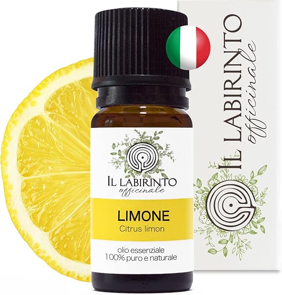Olio Essenziale Limone alimentare puro Italiano Il Labirinto Officinale - Oli Essenziali Naturali - Olio essenziale per Diffusori e Umidificatori, Aromaterapia - 10ml - 1