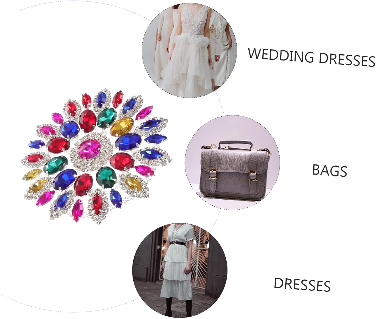 Rhinestone Flower Ornament for DIY Clothing, Dress, Bag Decoration